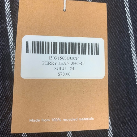 NWT Reformation Perry Jean Short High Waist Black and White Striped Size 24 - Picture 9 of 11